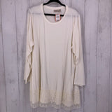 3X Lace pleated-bottom l/s tunic