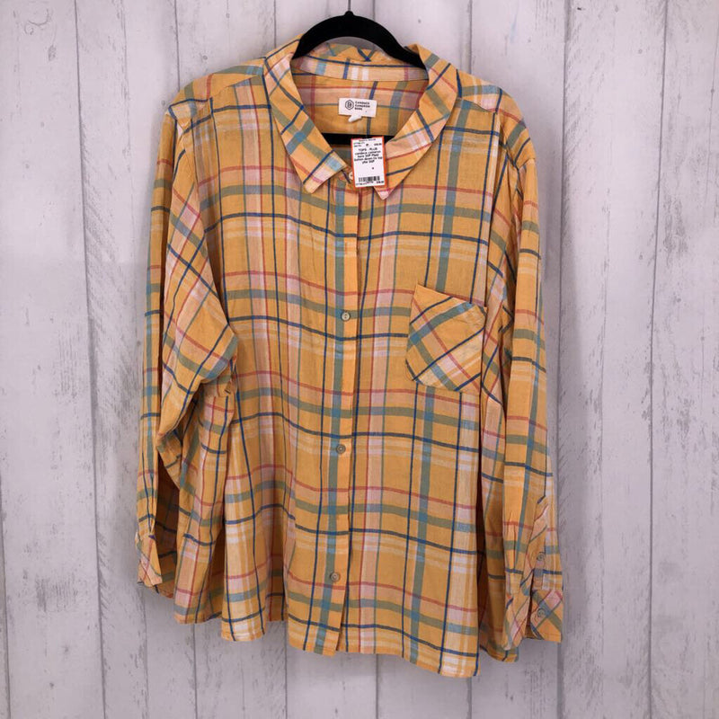 3XP Plaid button down l/s top