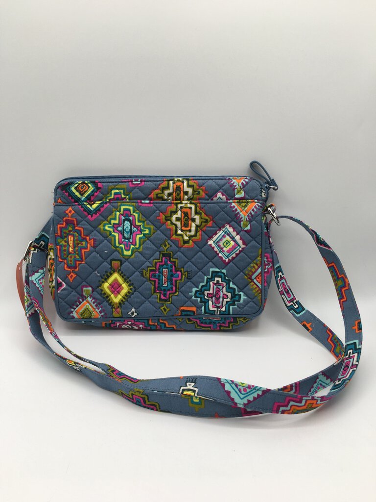 aztec print double zip crossbody