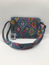 aztec print double zip crossbody