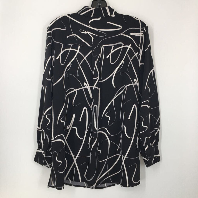 M Printed button down l/s top