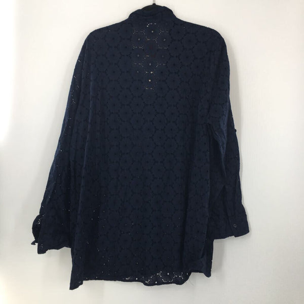 3X Eyelet button down l/s top