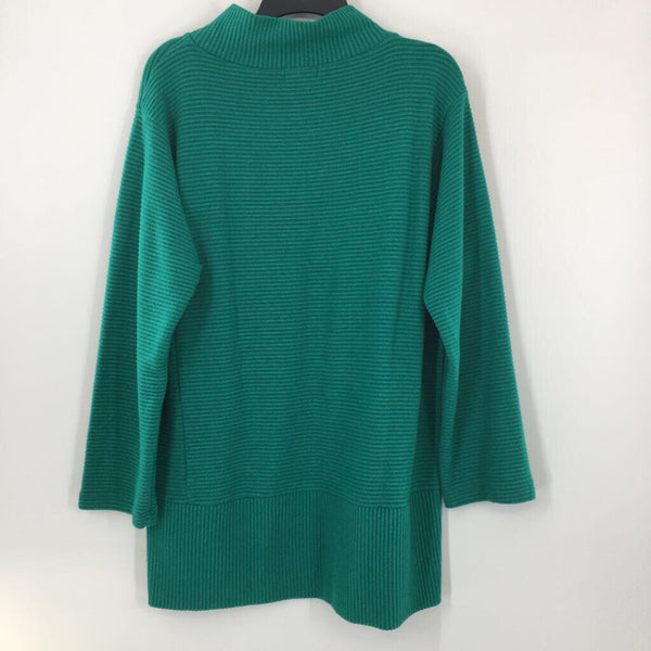 1X Ribbed mock neck sweater