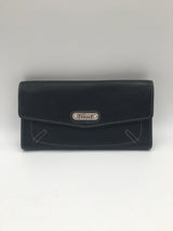 Leather flap front wallet