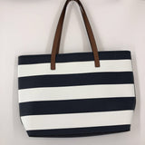 Striped saffiano leather tote bag