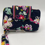 Quilted flo print wristlet/wallet