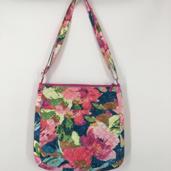 Quilted flo print crossbody