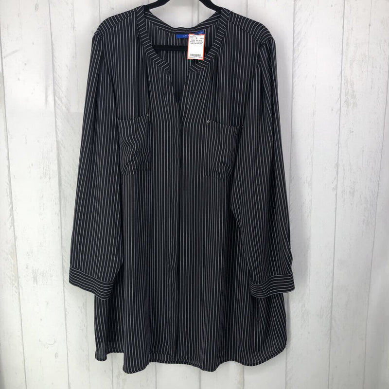 4X Striped v-neck l/s tunic