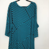 3X Striped 3/4 slv a-line tunic