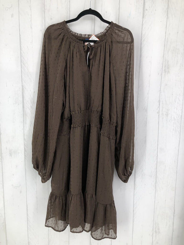 XXL-T Textured smocked l/s dress