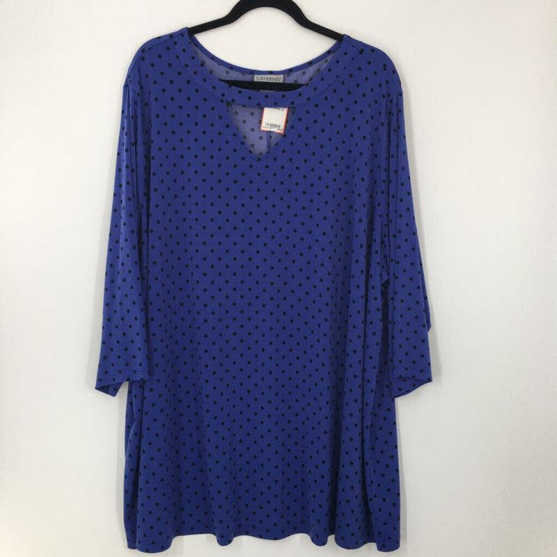 3X Polka-dot 3/4 slv tunic