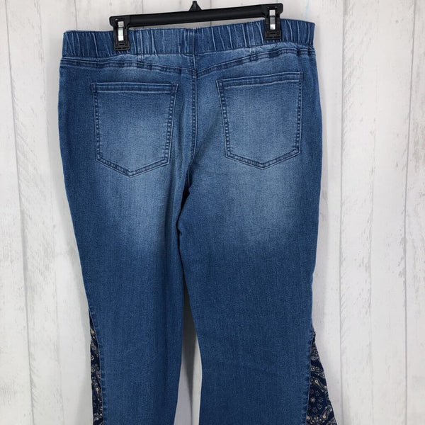 16 Mixed media flare jeans