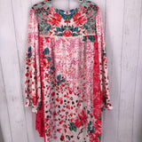 2XL Printed ruffled slv dress