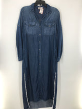 M l/s button maxi shirt dress