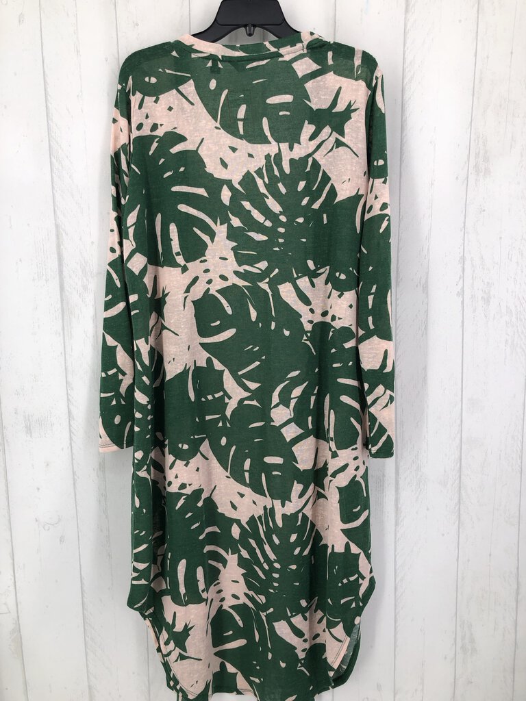 XL Leaf print duster l/s