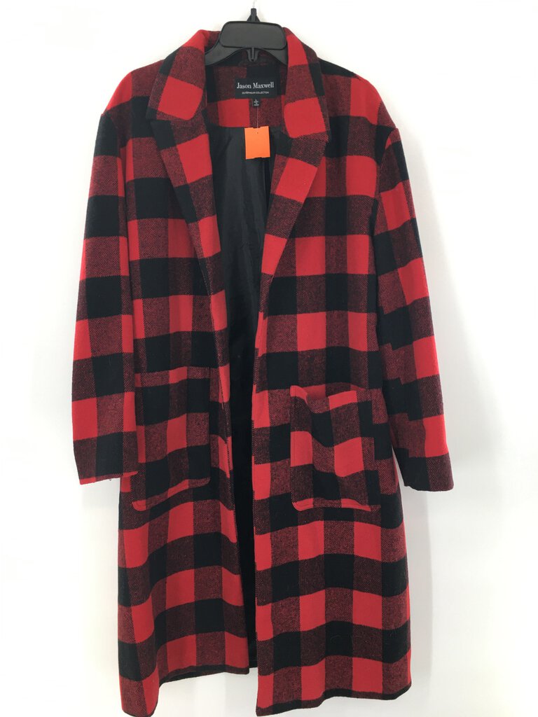 L Long plaid coat