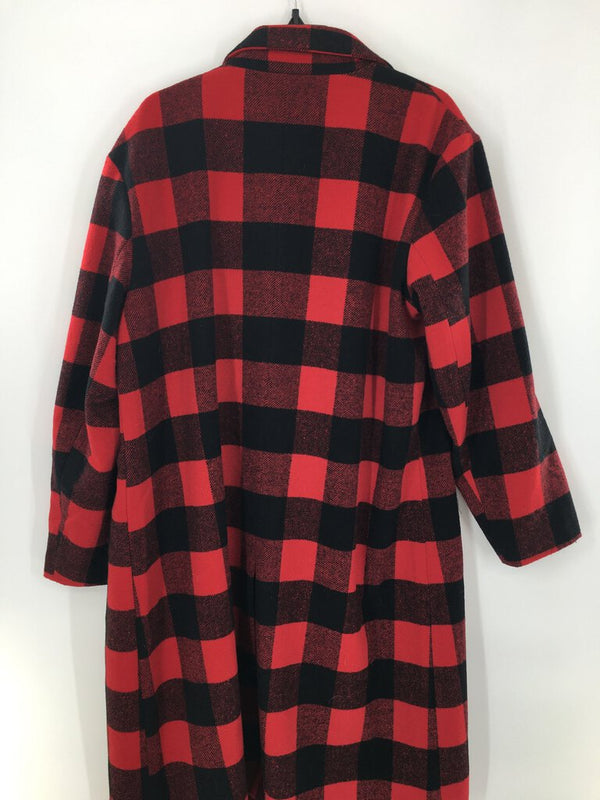 L Long plaid coat