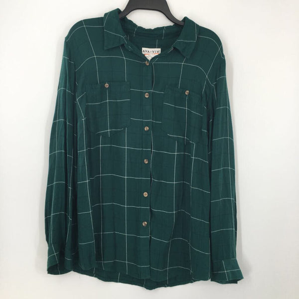 X l/s plaid button down shirt