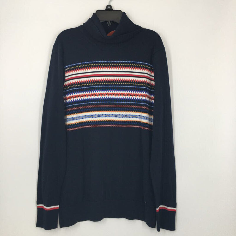 R69 L T-neck fair isle print sweater