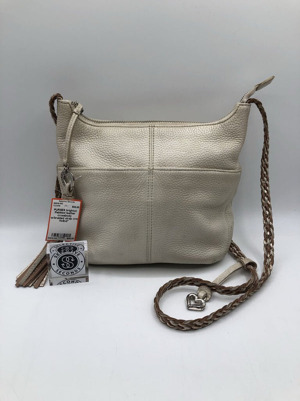 Pebbled leather crossbody w/braided strap