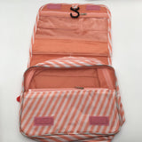 pnk threaded pear stripe hanging toiletry bag