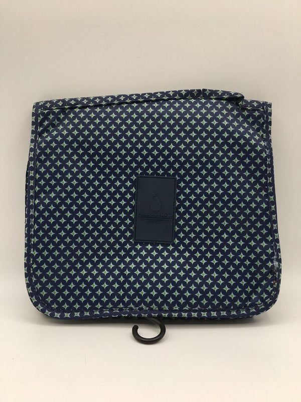 blue threaded pear star hanging toiletry bag