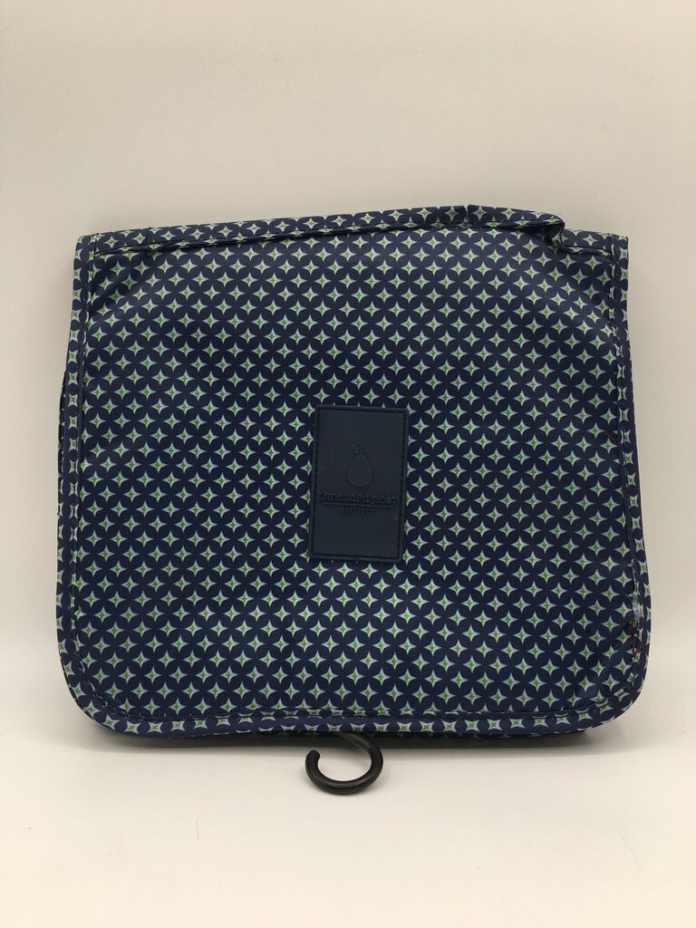 blue threaded pear star hanging toiletry bag