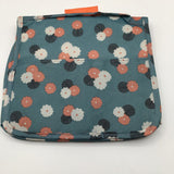 blue threaded pear floral hanging toiletry bag