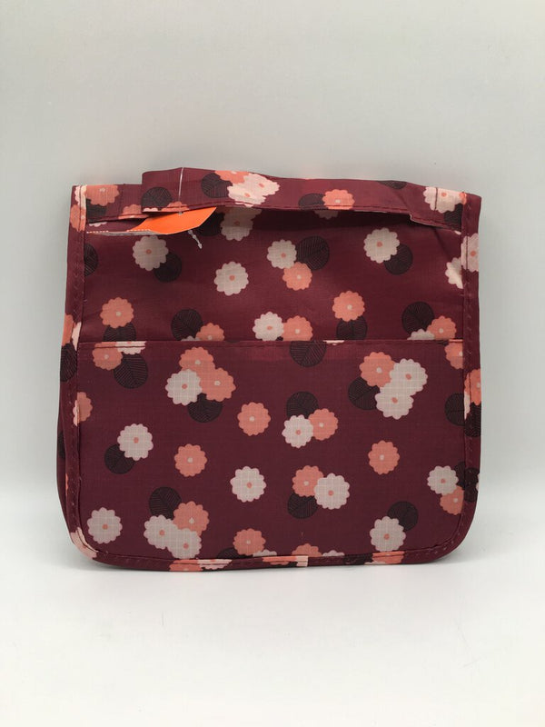 wine threaded pear floral hanging toiletry bag