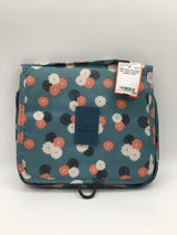 blue threaded pear floral hanging toiletry bag