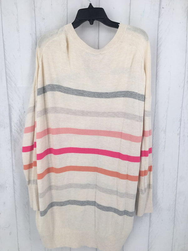 XL l/s stripe v-neck sweater