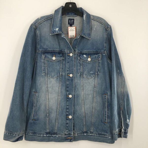 M distressed button jacket