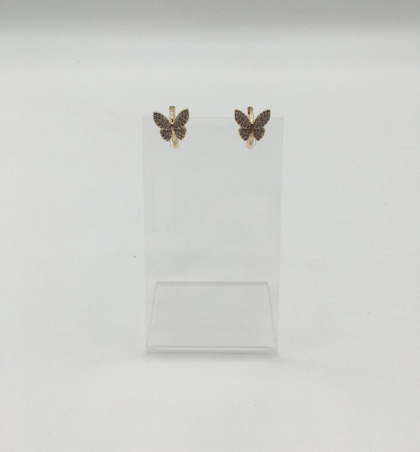 Cubic zerconia butterfly earrings