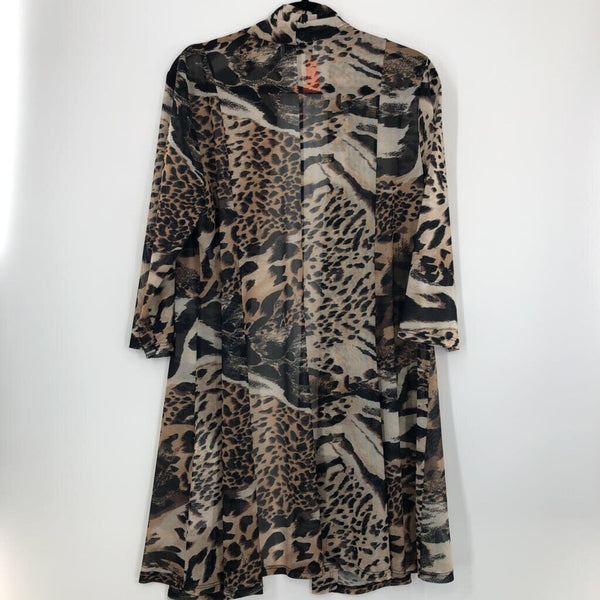 14 Semi sheer animal print cardigan