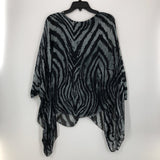 O/S Zebra print silk semi-sheer dolma slv top