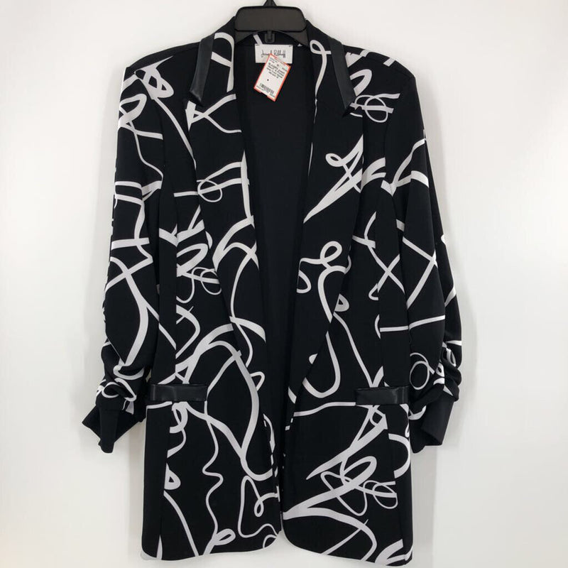 14 Printed open front blazer