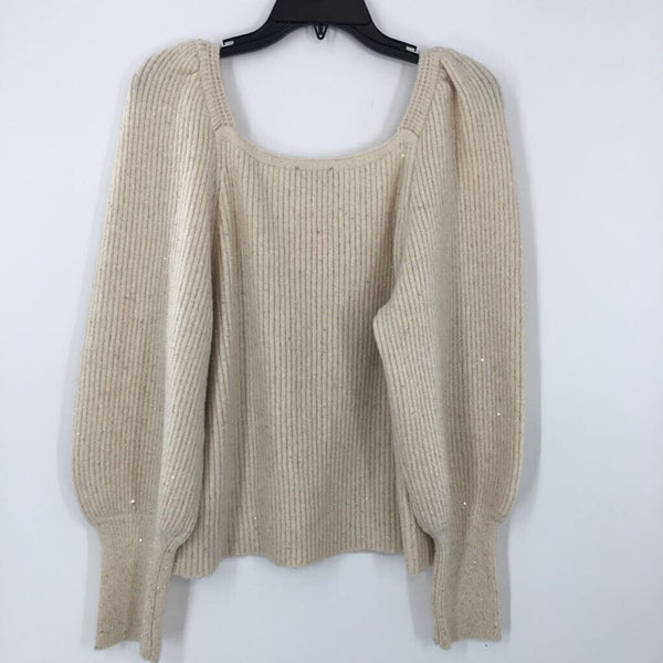 XL Puffy slv glittery sweater