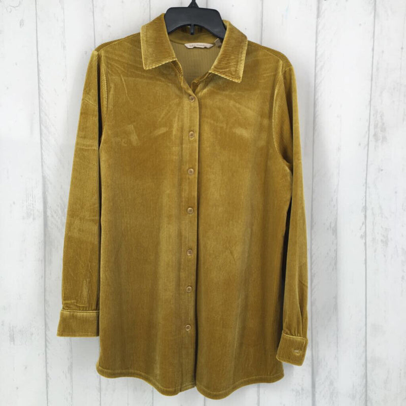 M l/s ribbed button shirt