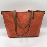 ostrich snap closure tote