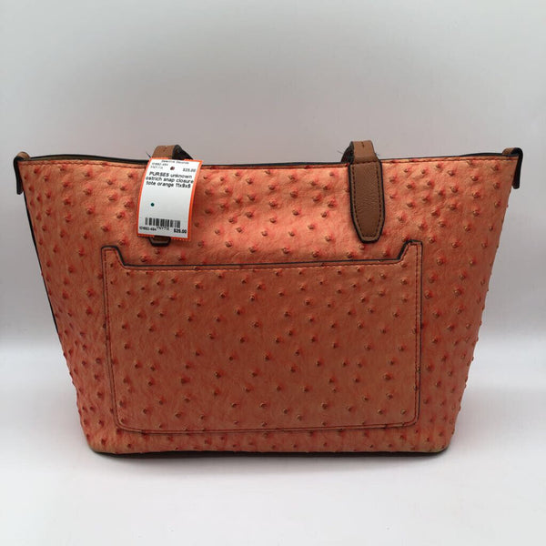 ostrich snap closure tote