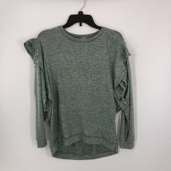 M Marled ruffled sweatshirt