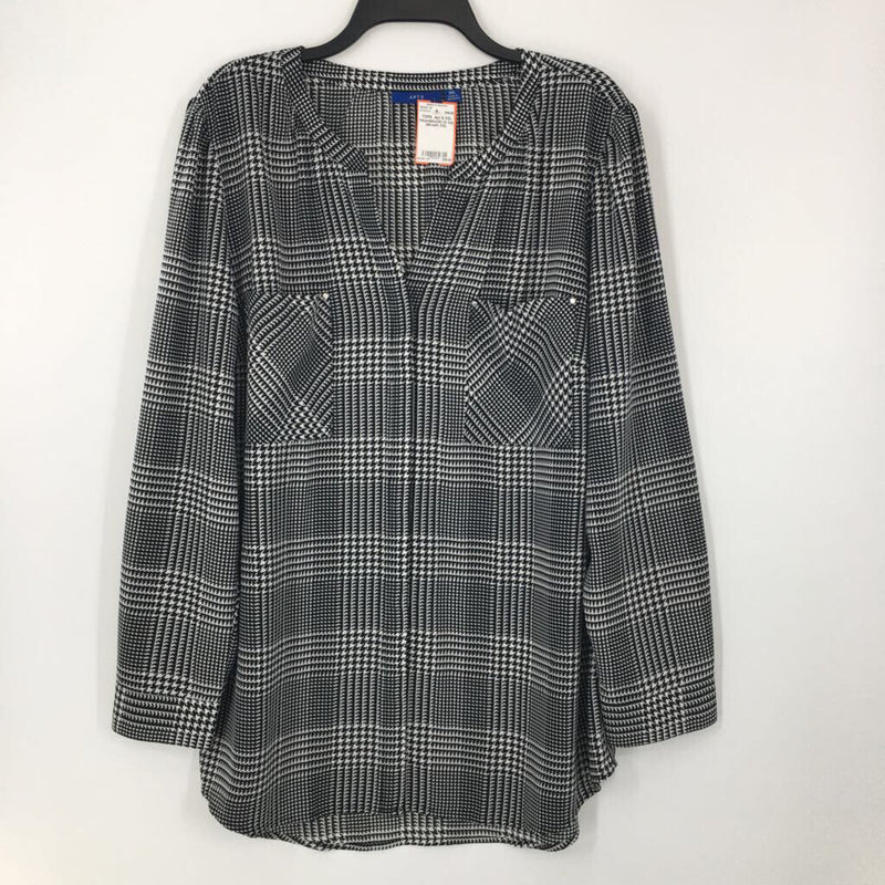 XXL Houndstooth l/s top