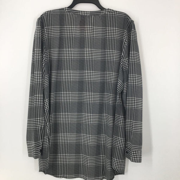 XXL Houndstooth l/s top