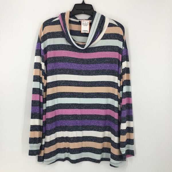 14/16 Striped cowl neck l/s pullover