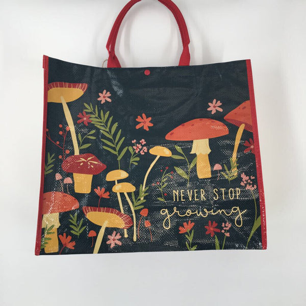 Reusable tote-turq mushrooms