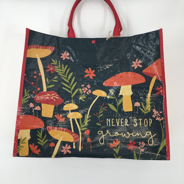 Reusable tote-turq mushrooms