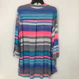 2X Striped v-neck tab slv tunic