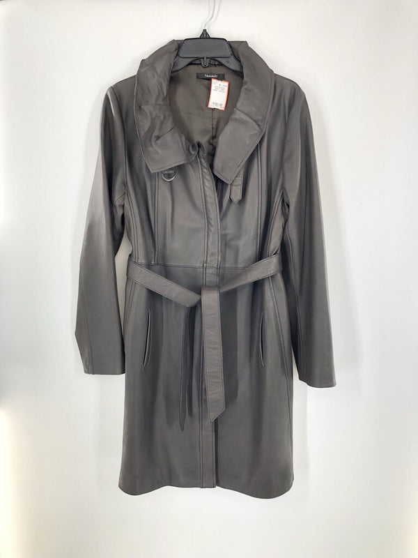 L 100% leather coat