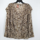 L Semi-sheer flo print l/s top