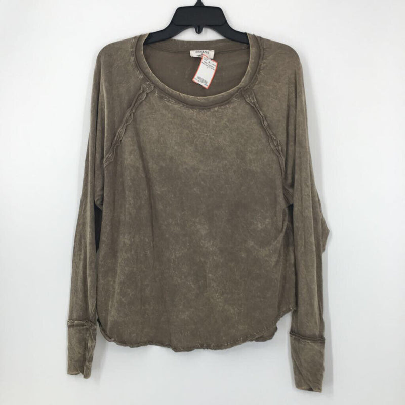 S Raw hem l/s top